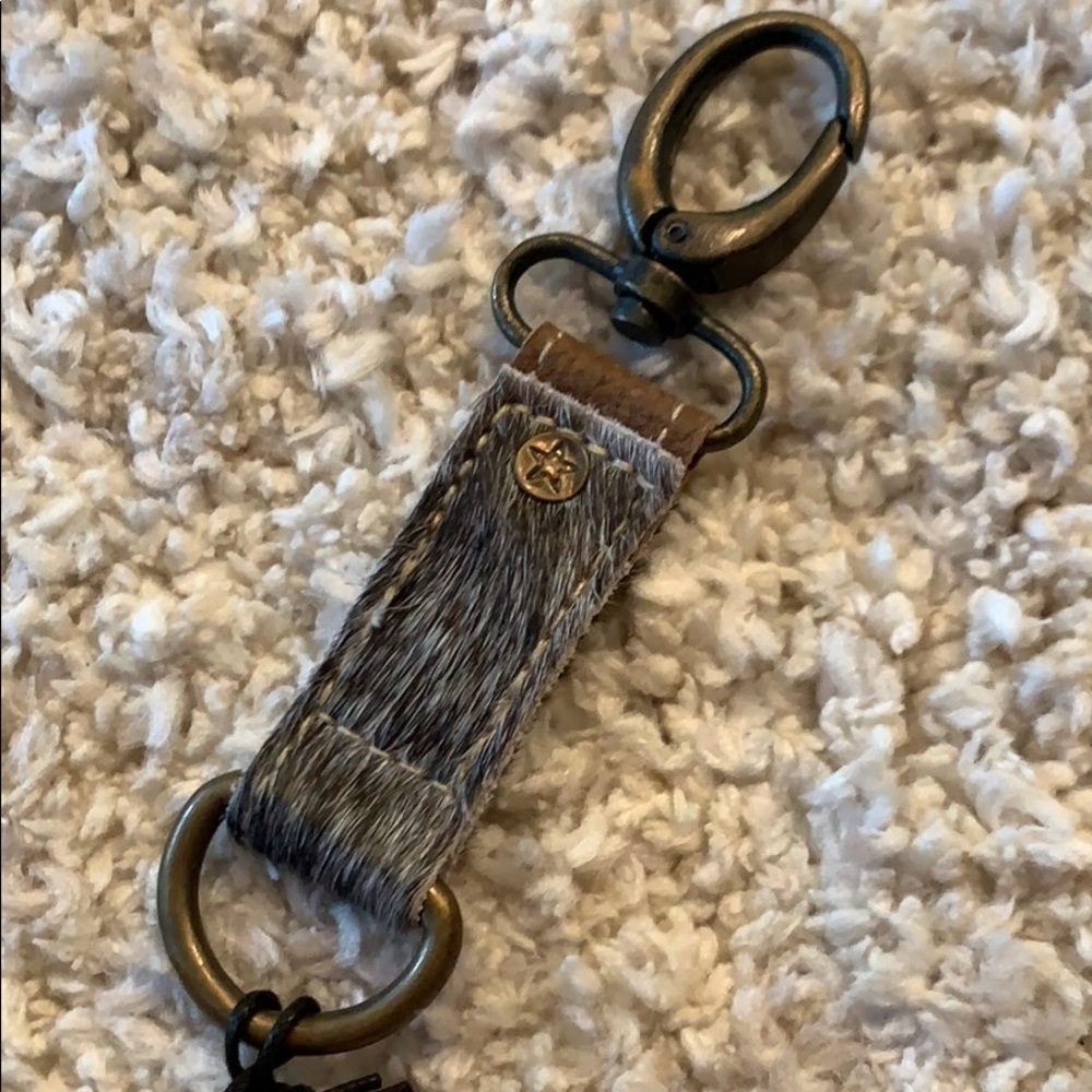 Myra Black and white hairon key fob, each unique